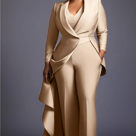 Xpluswear Pants - Elegant Cream Women's Jumpsuit